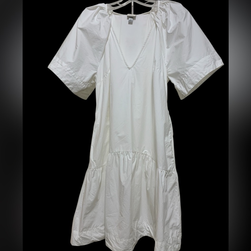 a new day White Midi Dress with Puff Sleeves